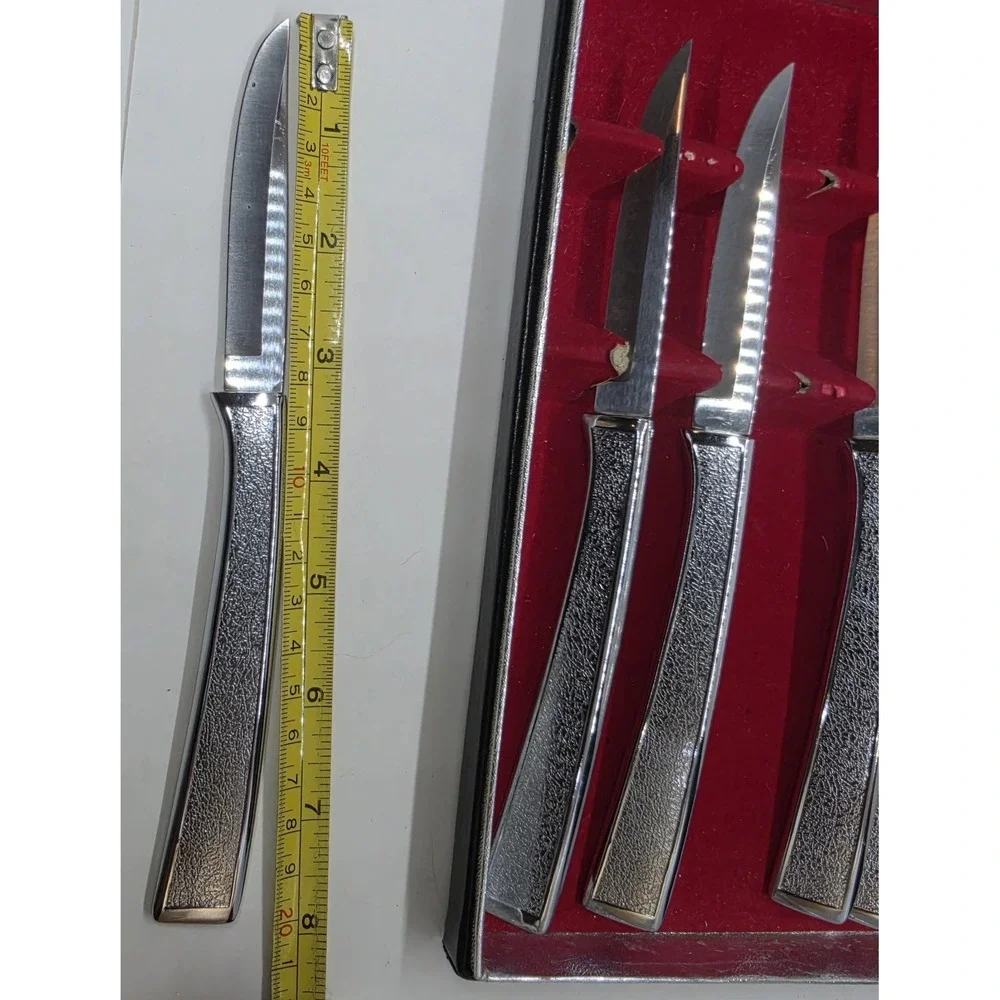 Vintage Carvel Hall Set of 6 Stainless Steel Steak Knives Dining